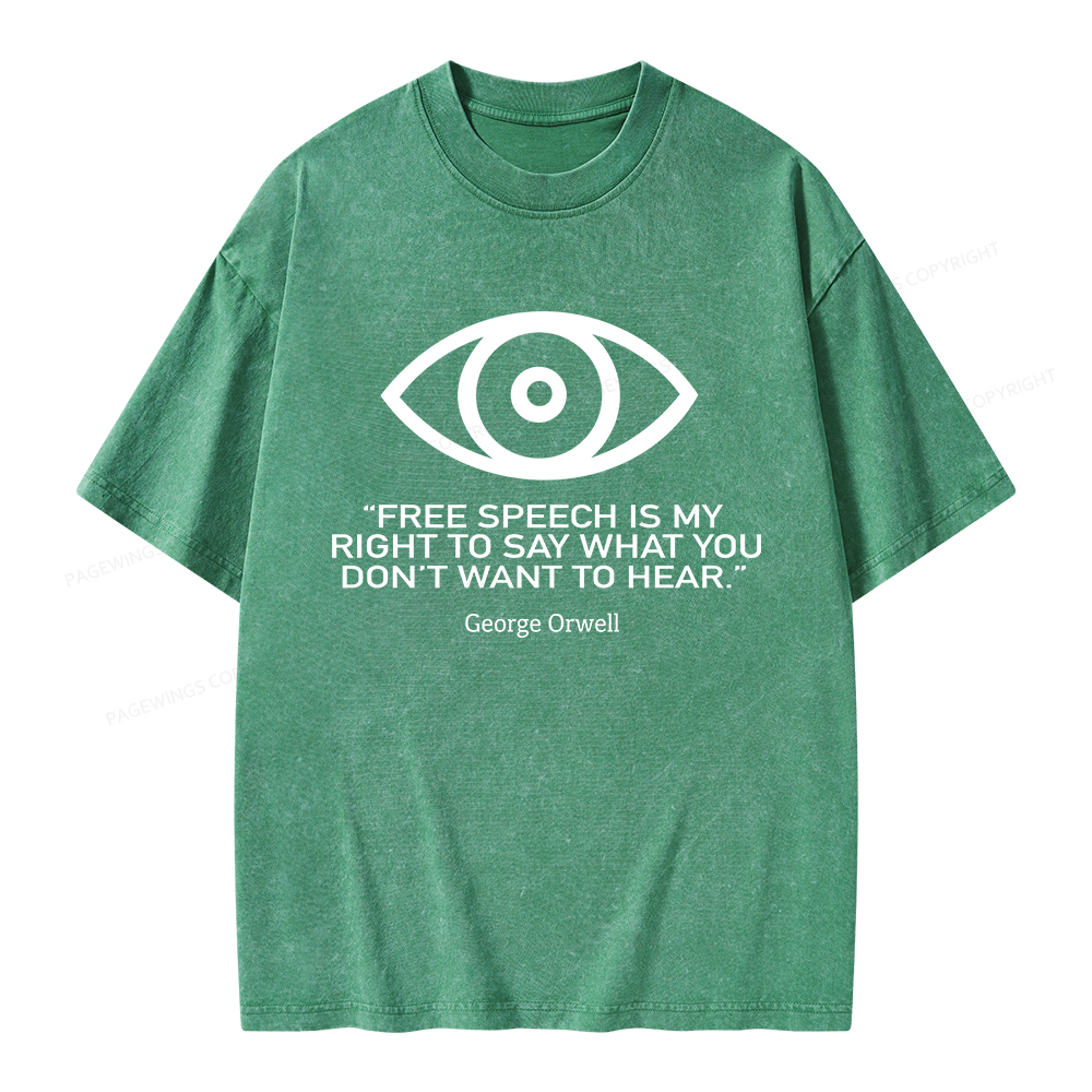 Pagewings Free Speech Is My Right To Say Unisex Washed T-shirt
