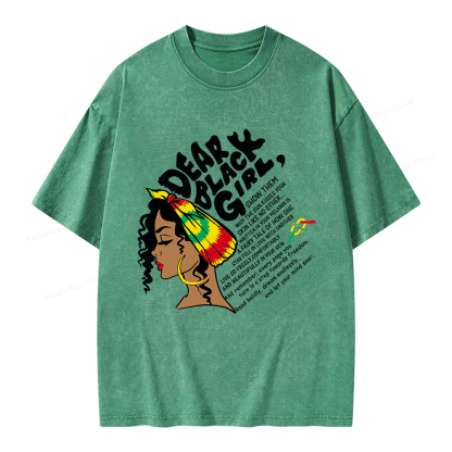 Pagewings Dear Black Girl Unisex Washed T-shirt