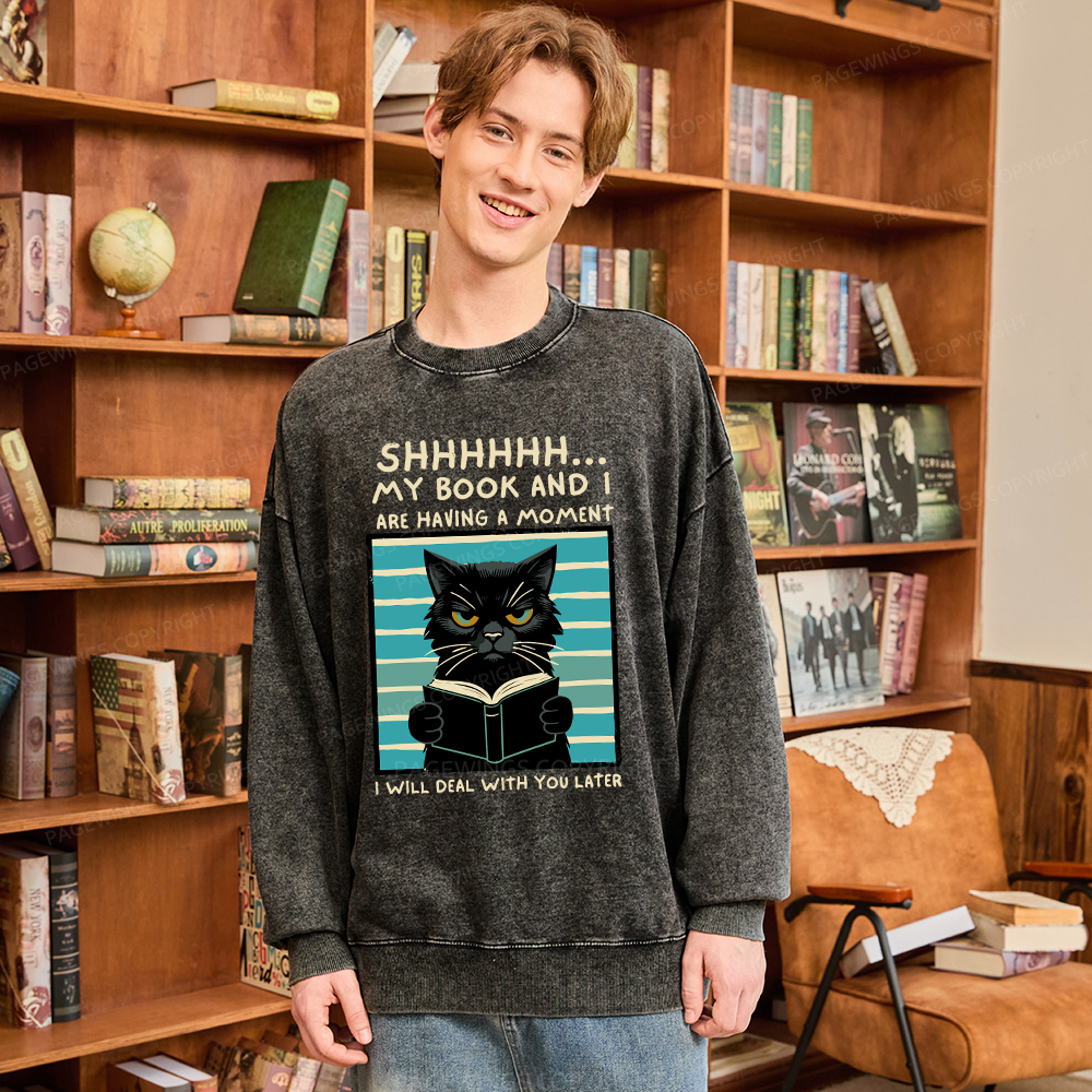 Pagewings My Book And I Are Having A Moment Washed Sweatshirt