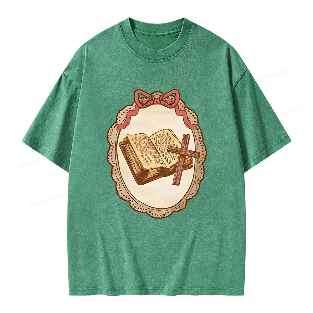 Pagewings Vintage Book Unisex Washed T-shirt