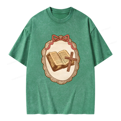 Pagewings Vintage Book Unisex Washed T-shirt