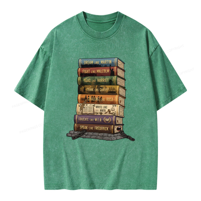 Pagewings Black History Books Unisex Washed T-shirt