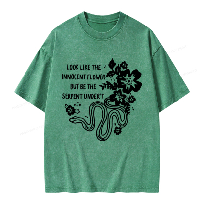 Pagewings Look Like The Innocent Flower Unisex Washed T-shirt