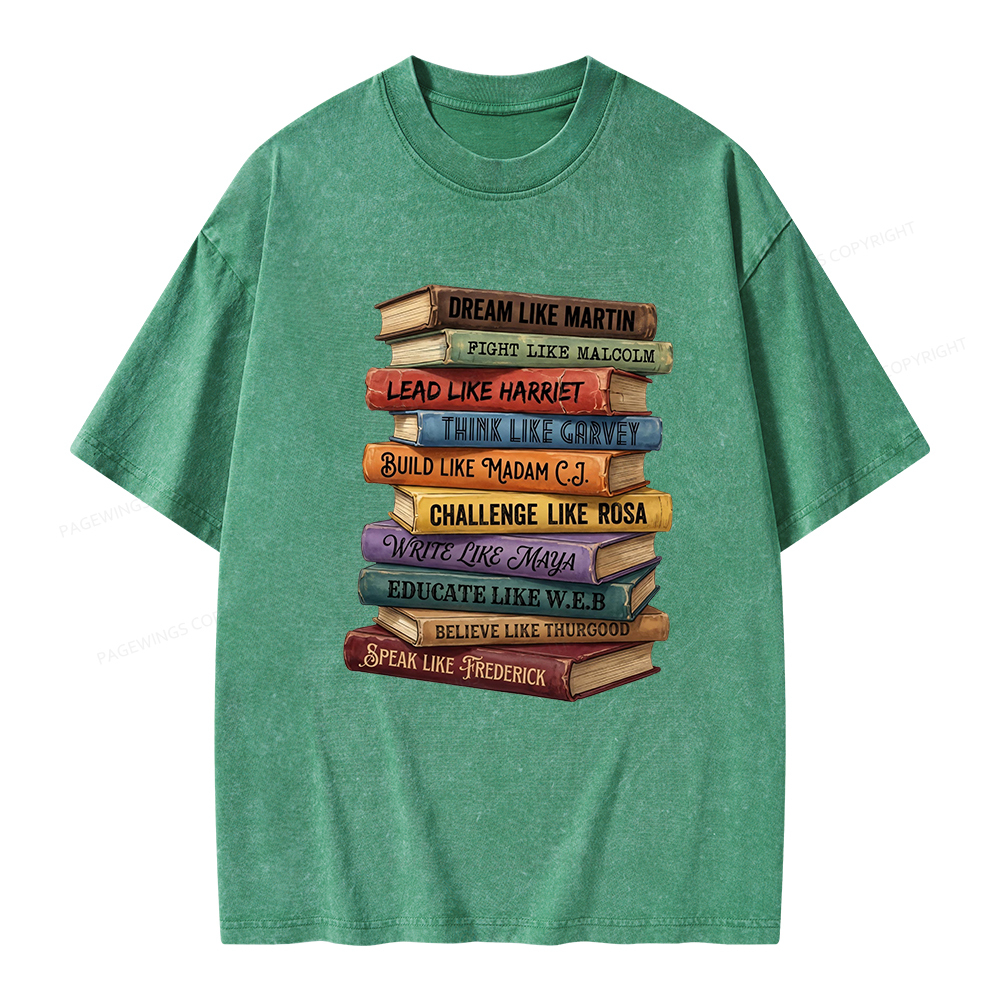Pagewings Black History Book Unisex Washed T-shirt