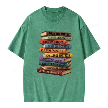 Pagewings Black History Book Unisex Washed T-shirt