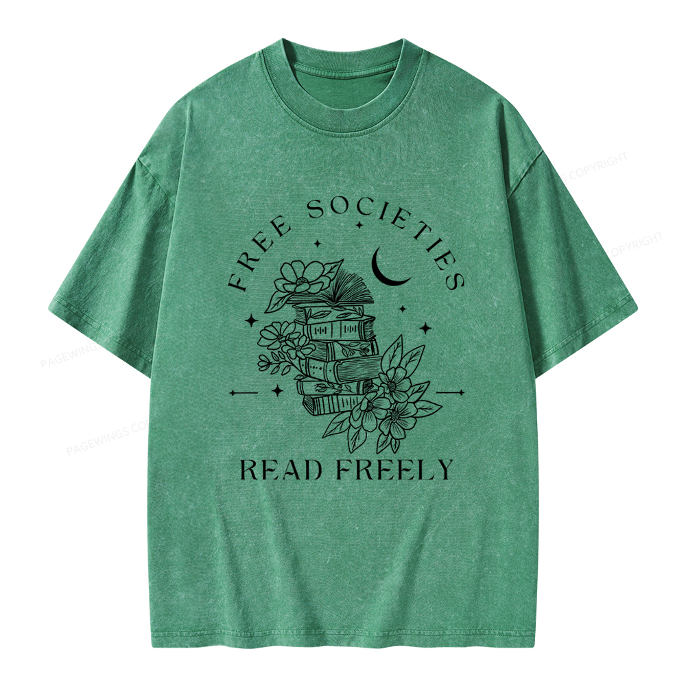 Pagewings Free Societies Read Freely Comfort Colors Shirt Unisex Washed T-shirt
