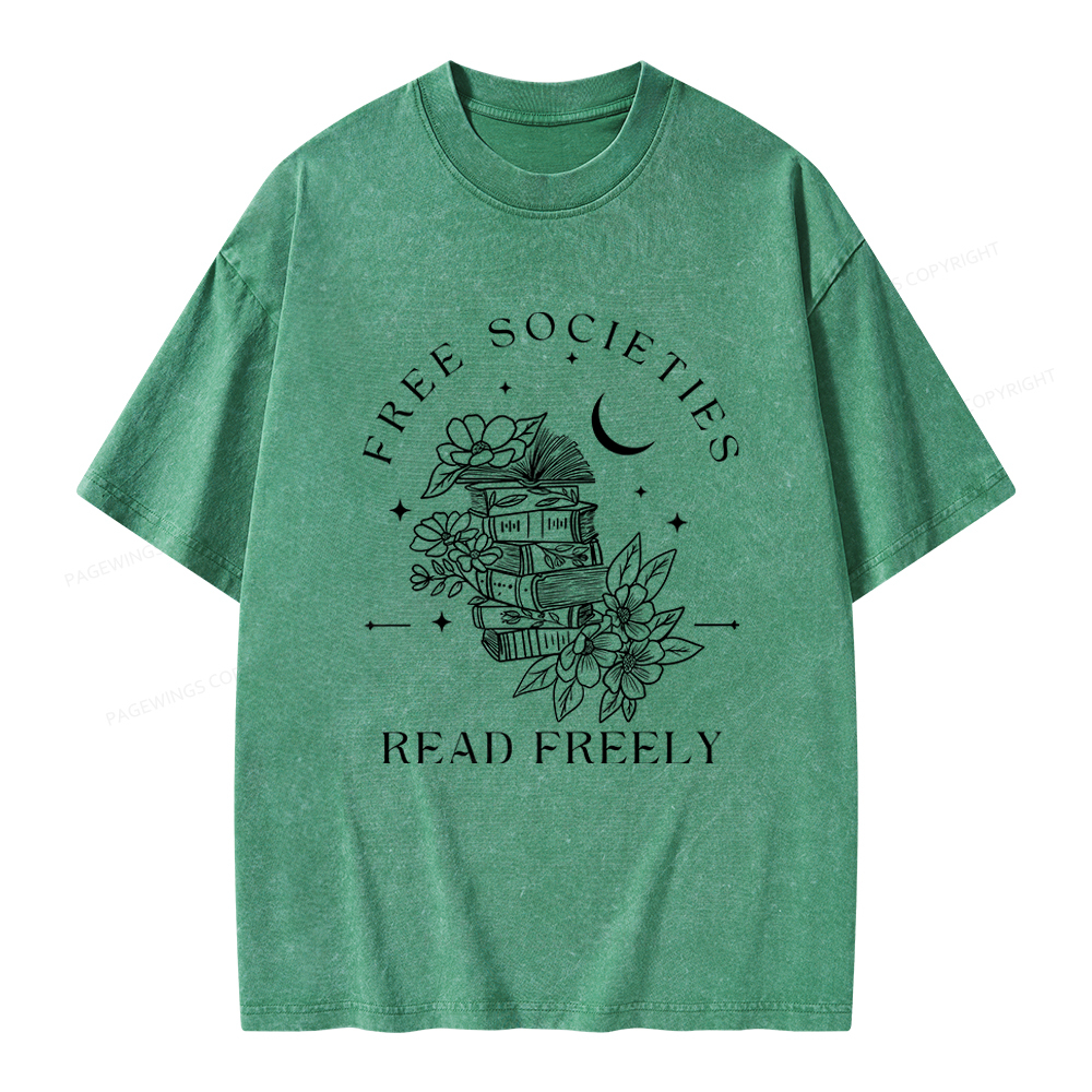 Pagewings Free Societies Read Freely Comfort Colors Shirt Unisex Washed T-shirt