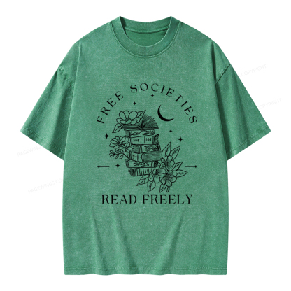 Pagewings Free Societies Read Freely Comfort Colors Shirt Unisex Washed T-shirt