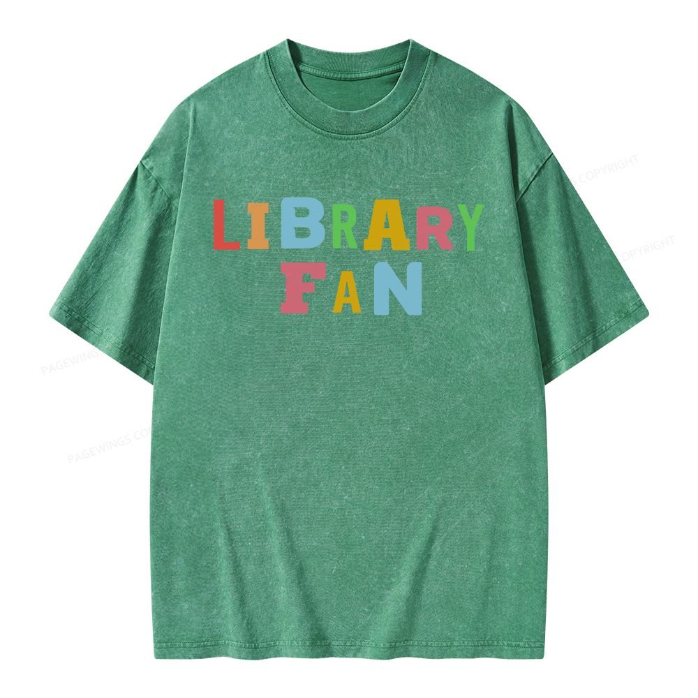 Pagewings Library Fan Unisex Washed T-shirt