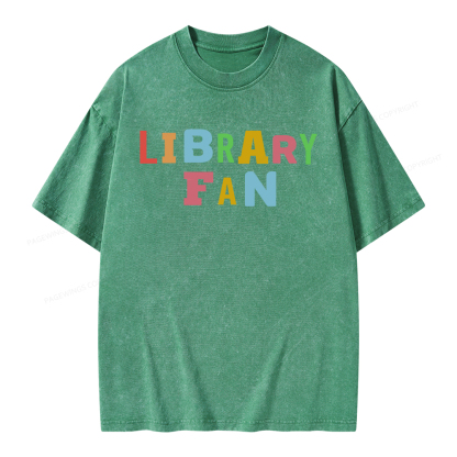 Pagewings Library Fan Unisex Washed T-shirt
