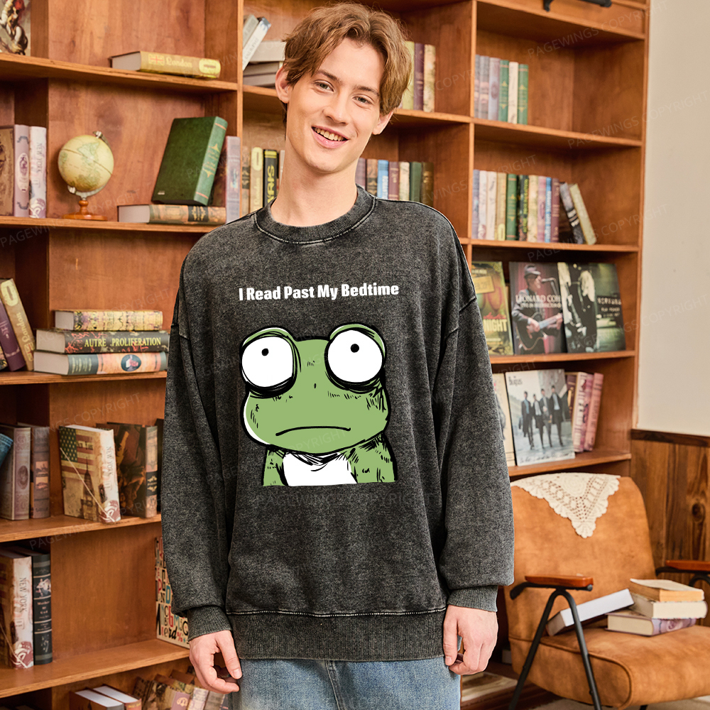 Pagewings I Read Past My Bedtime Washed Sweatshirt