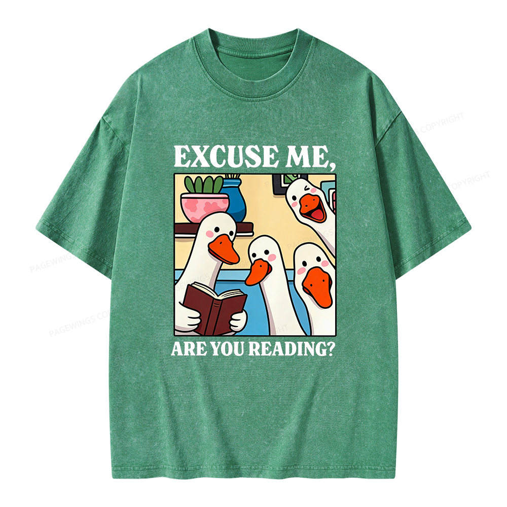 Pagewings Are You Reading Unisex Washed T-shirt