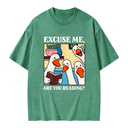 Pagewings Are You Reading Unisex Washed T-shirt