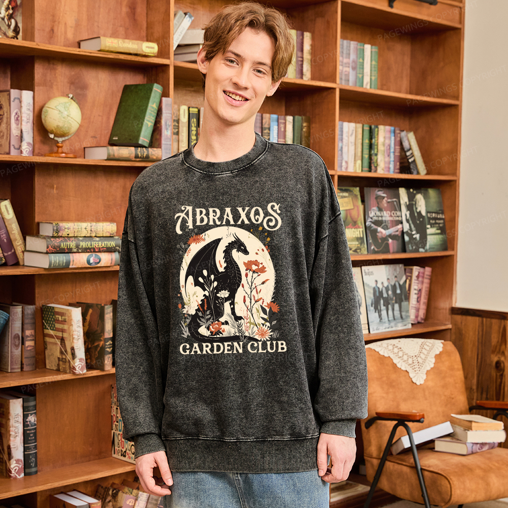 Pagewings Abraxos Flower Garden Club Washed Sweatshirt