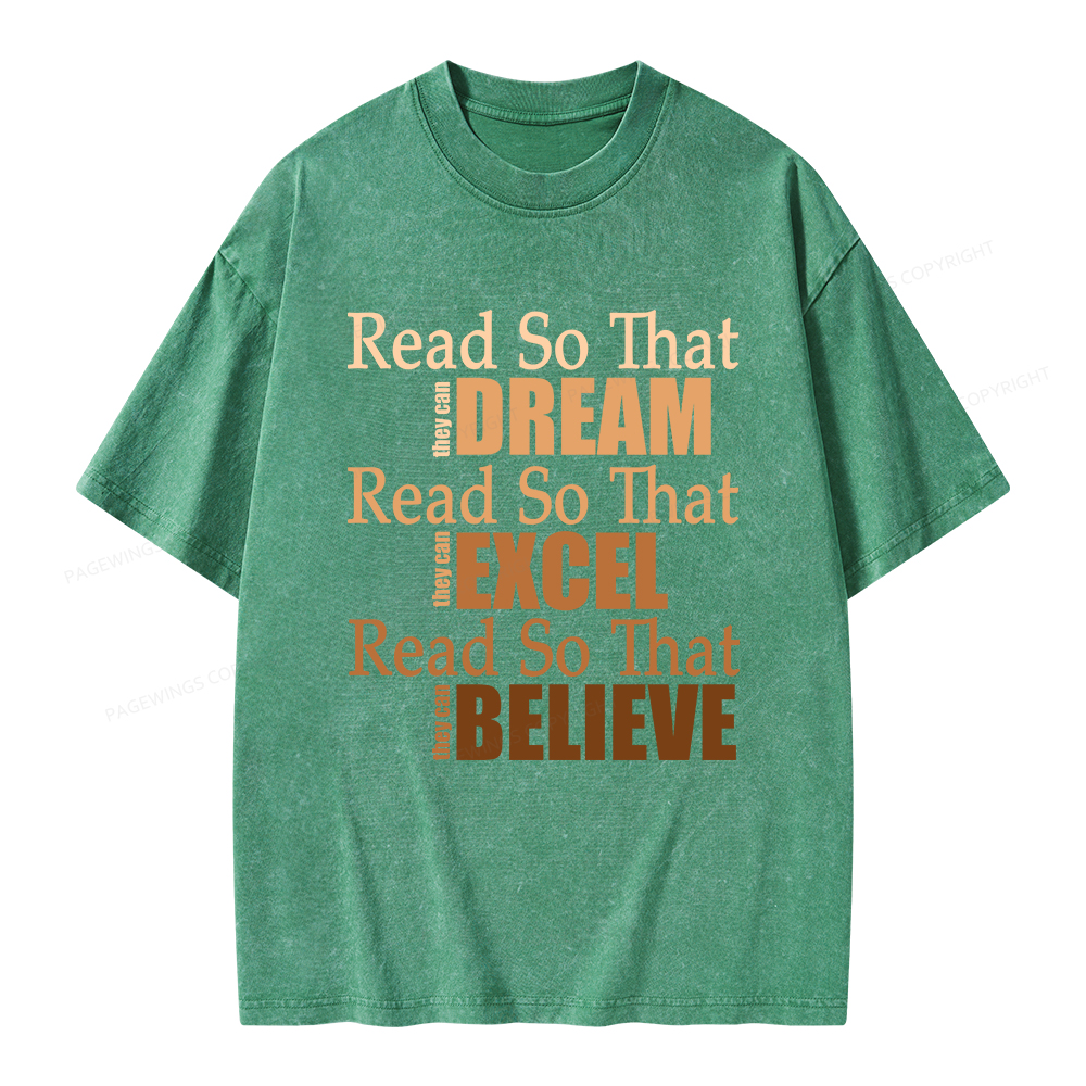 Pagewings Read Black History Unisex Washed T-shirt