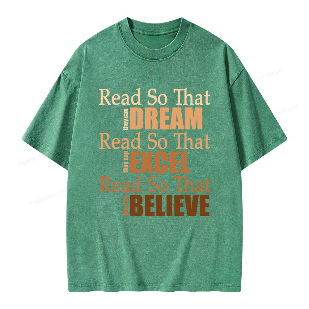 Pagewings Read Black History Unisex Washed T-shirt