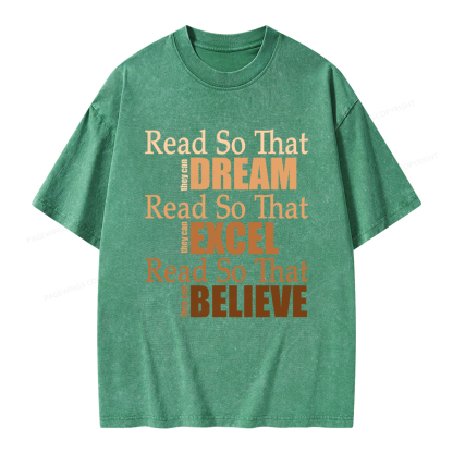 Pagewings Read Black History Unisex Washed T-shirt