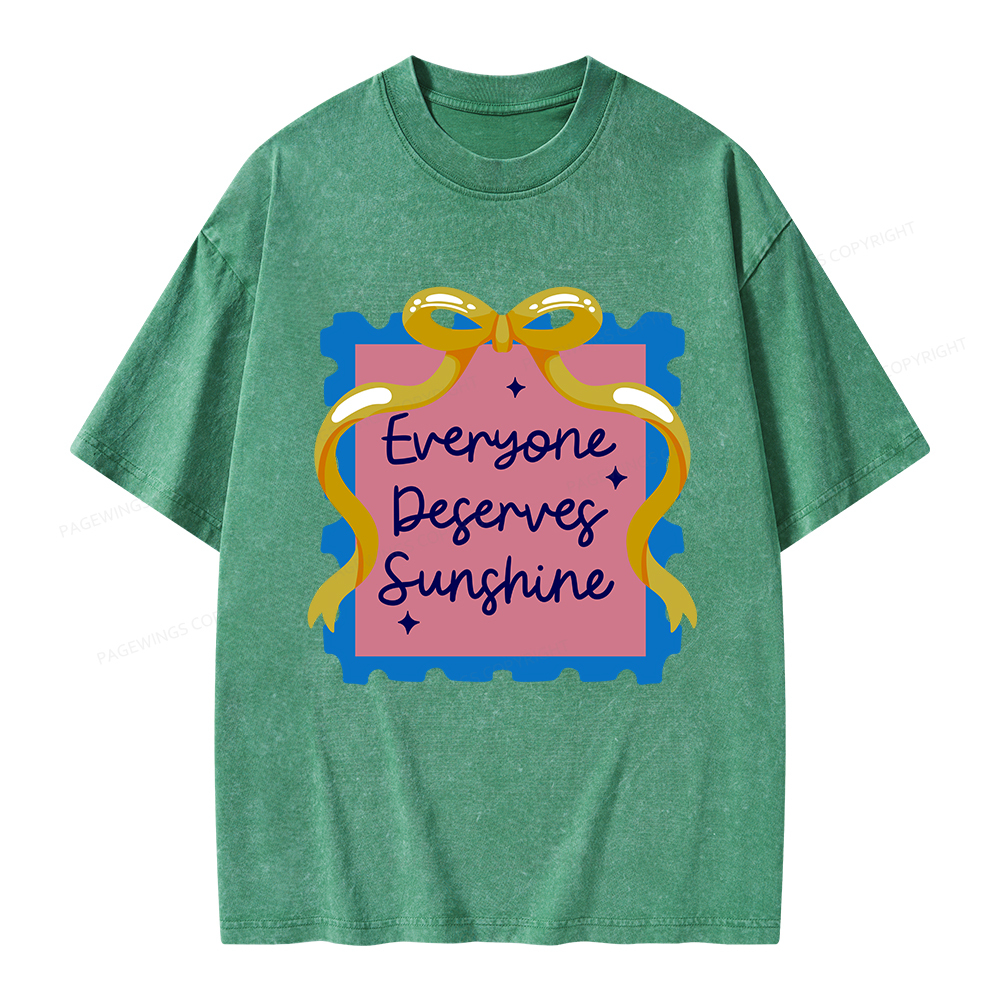 Pagewings Everyone Deserves Sunshine Unisex Washed T-shirt