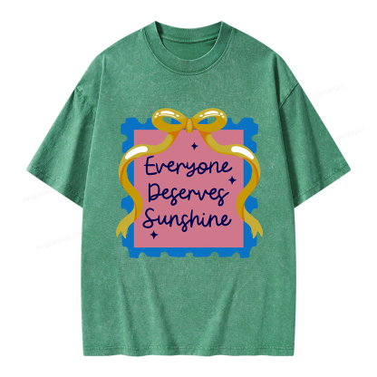 Pagewings Everyone Deserves Sunshine Unisex Washed T-shirt