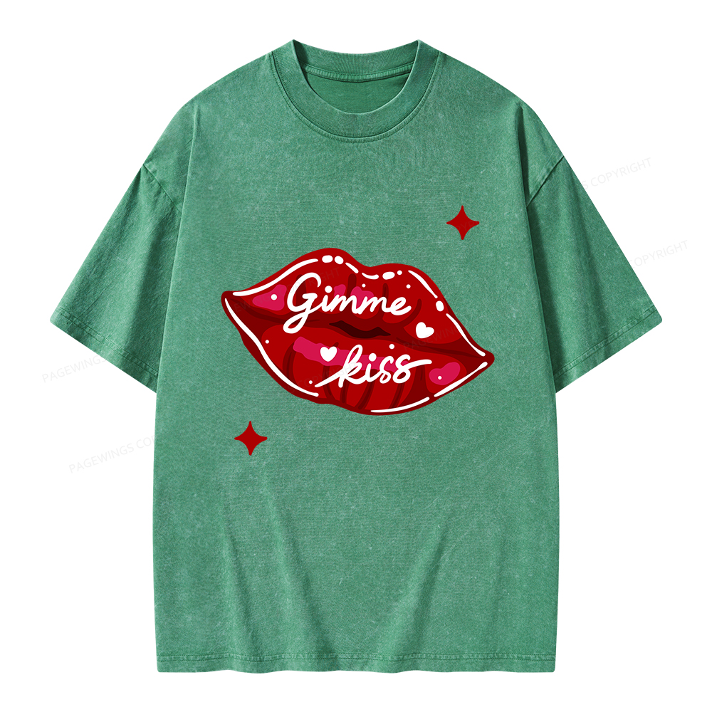 Pagewings Gimme Kiss Unisex Washed T-shirt