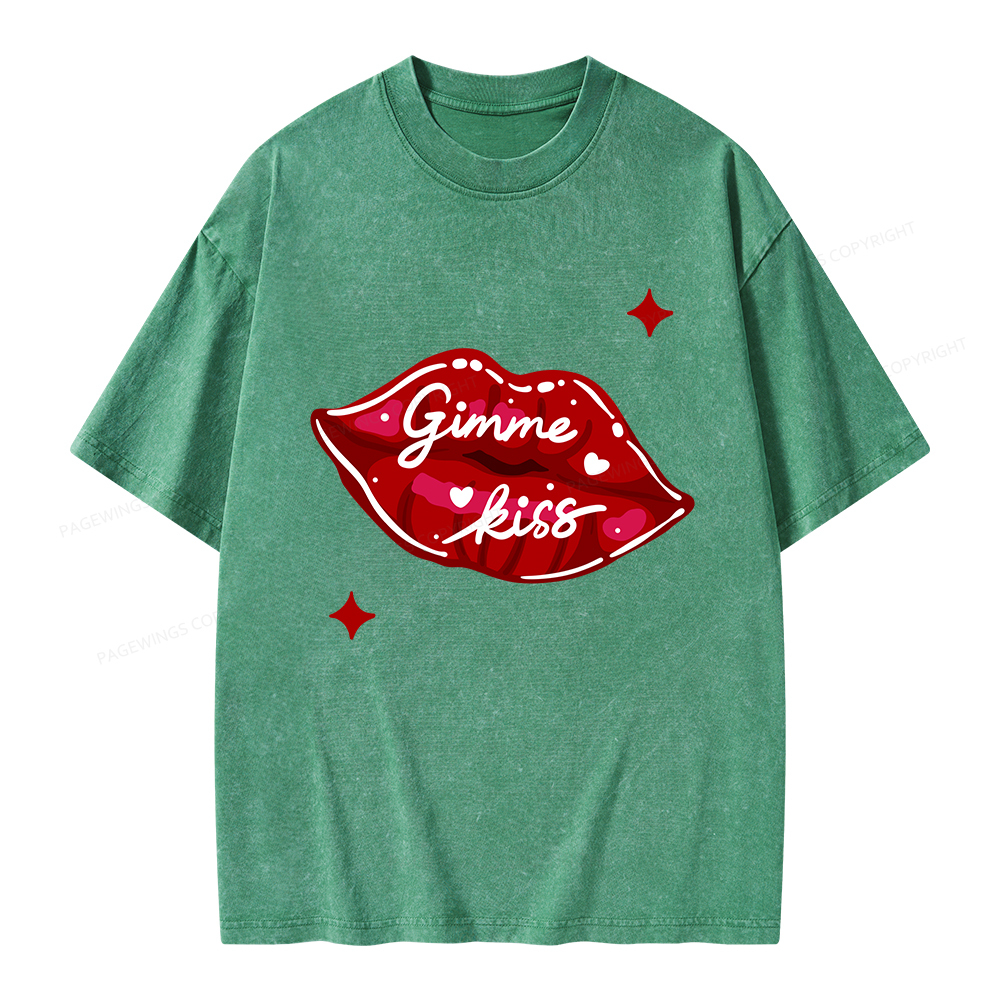 Pagewings Gimme Kiss Unisex Washed T-shirt