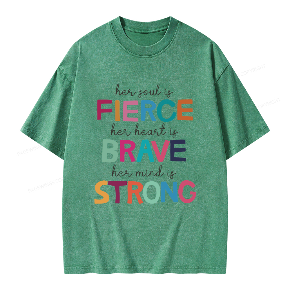 Pagewings Her Soul Is Fierce Unisex Washed T-shirt