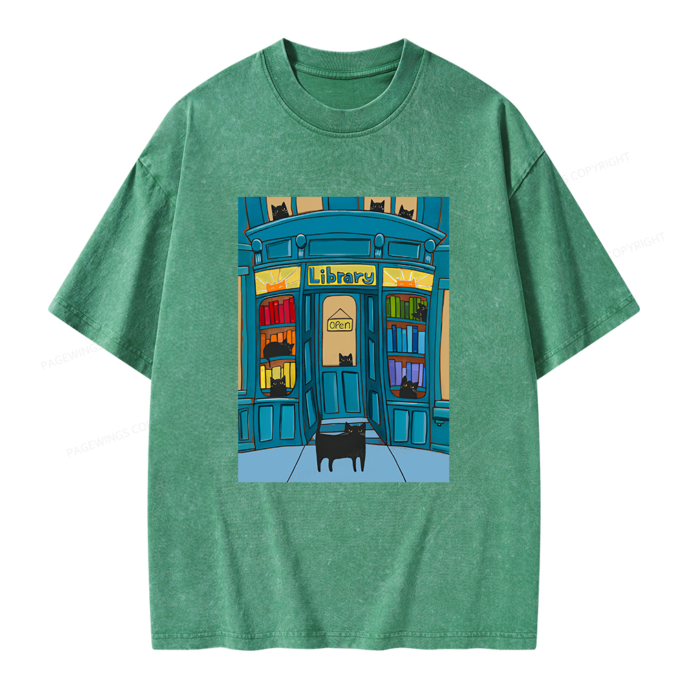 Pagewings Library Unisex Washed T-shirt