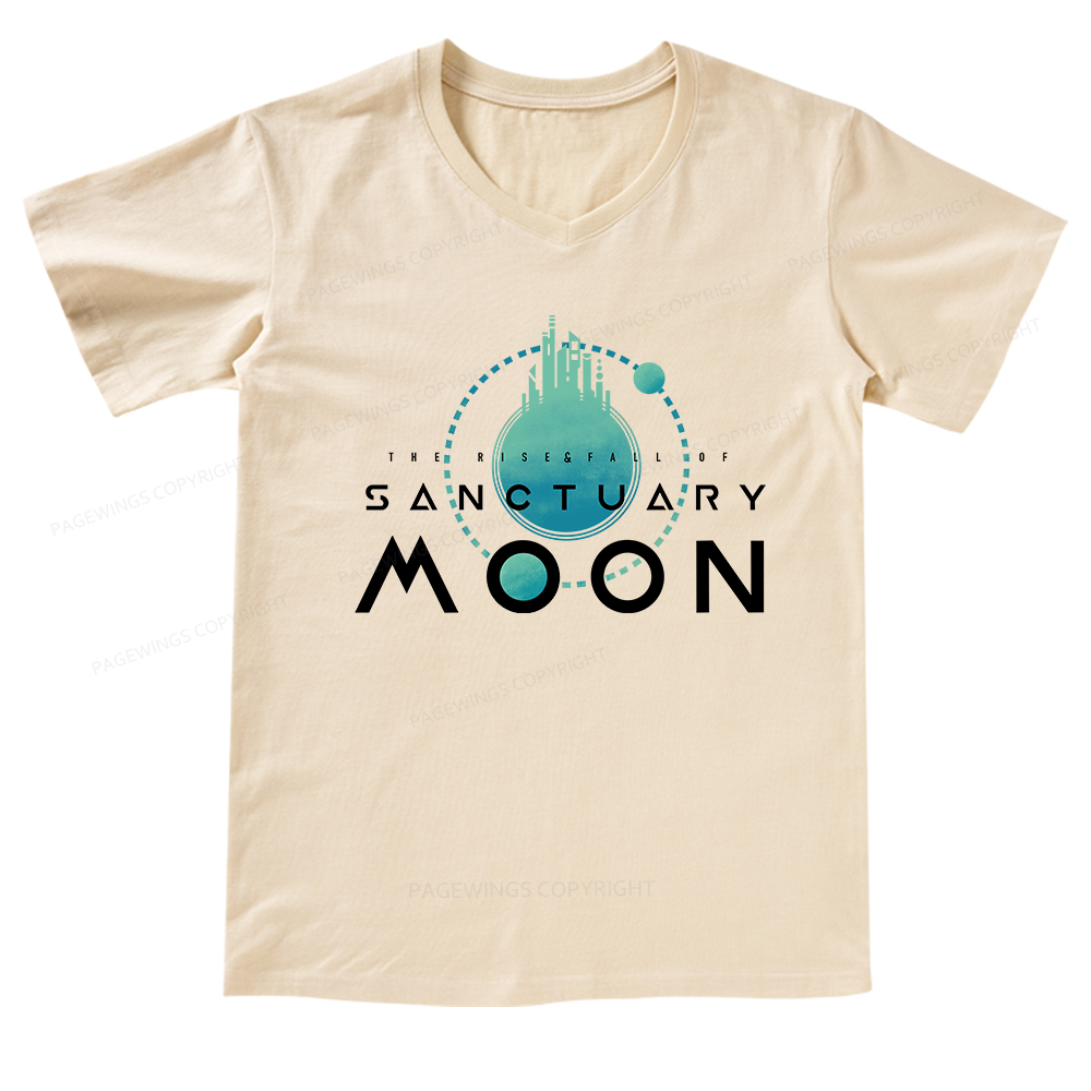 Pagewings Sanctuary Moon V-neck T-shirt