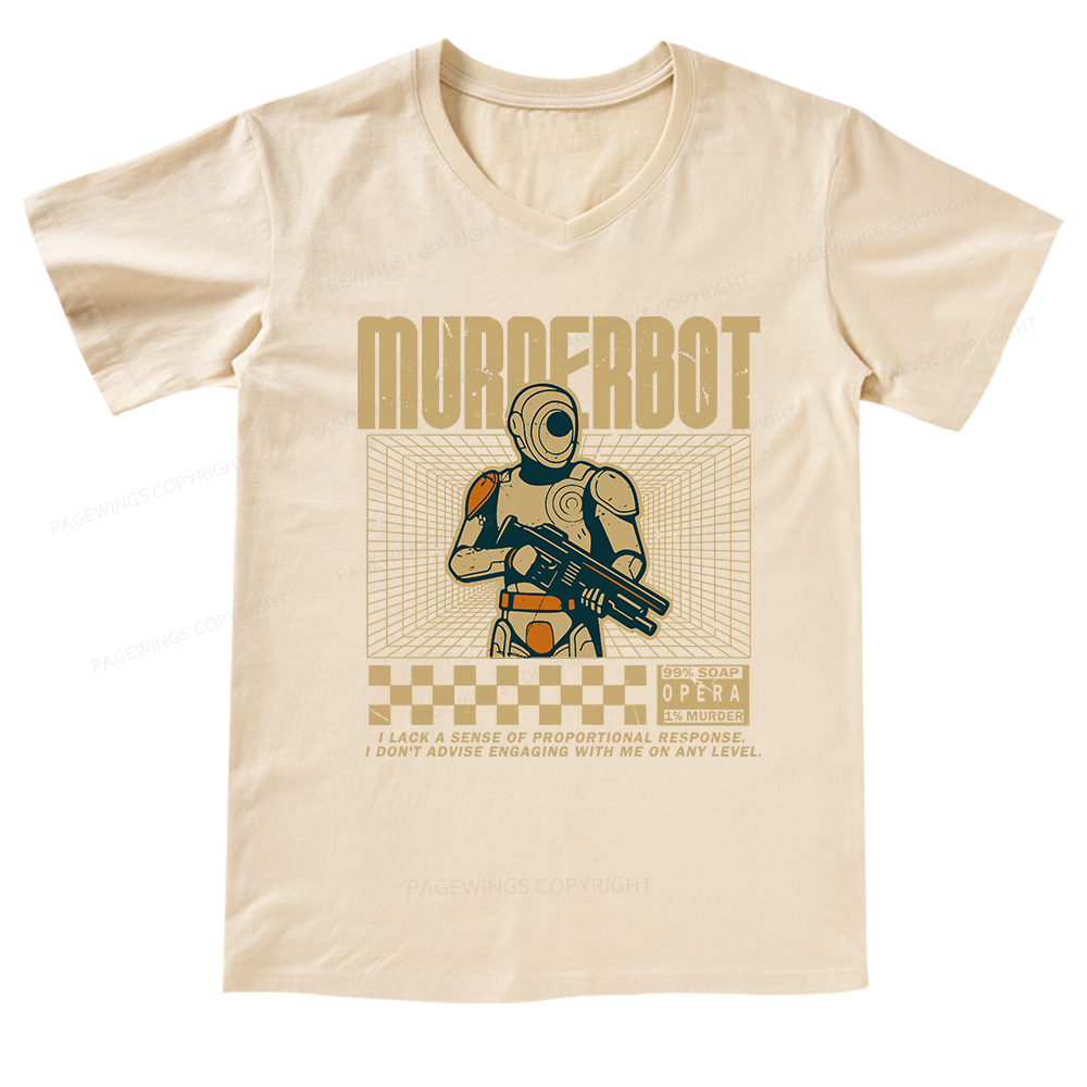 Pagewings Sci-Fiction Robot Hobby V-neck T-shirt