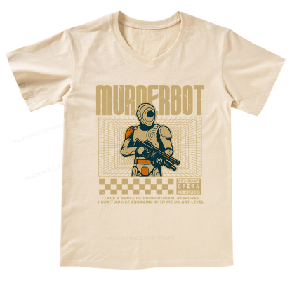 Pagewings Sci-Fiction Robot Hobby V-neck T-shirt