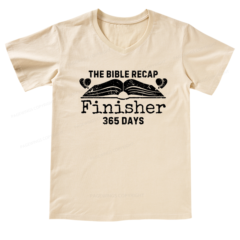 Pagewings The Bible Recap Finisher 365 Days V-neck T-shirt