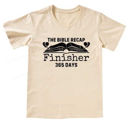 Pagewings The Bible Recap Finisher 365 Days V-neck T-shirt
