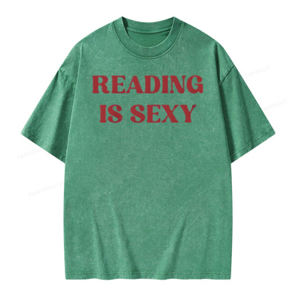Pagewings Reading Is Sexy Shirt, Book Lover Shirt Unisex Washed T-shirt