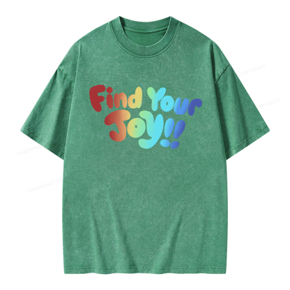 Pagewings Find Your Joy Unisex Washed T-shirt