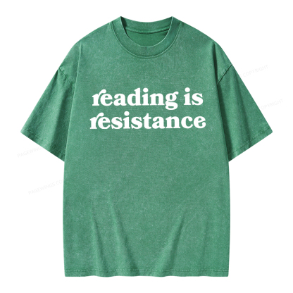 Pagewings Reading Is Resistance Unisex Washed T-shirt