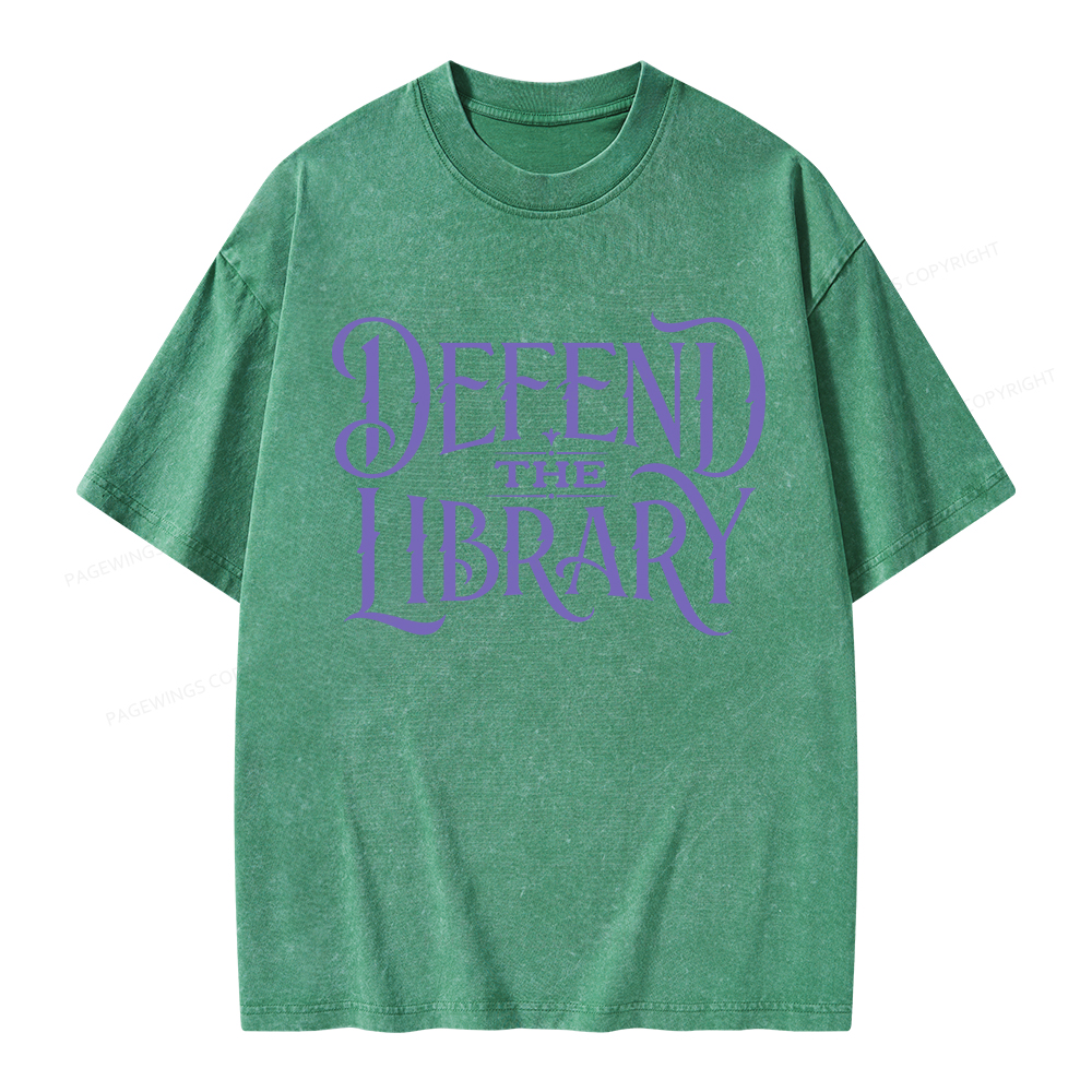 Pagewings Defend The Library Unisex Washed T-shirt