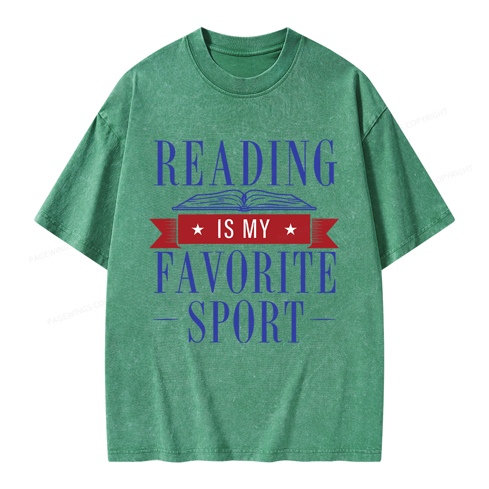 Pagewings Reading Is My Favorite Sport Unisex Washed T-shirt