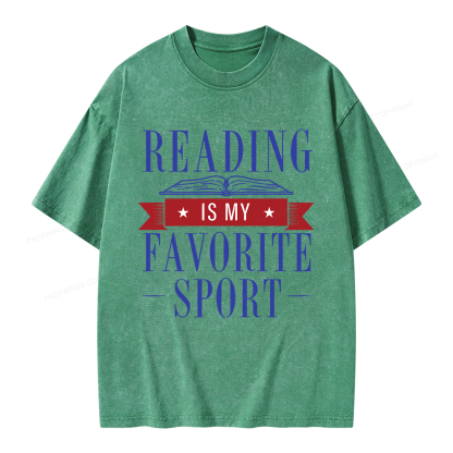 Pagewings Reading Is My Favorite Sport Unisex Washed T-shirt