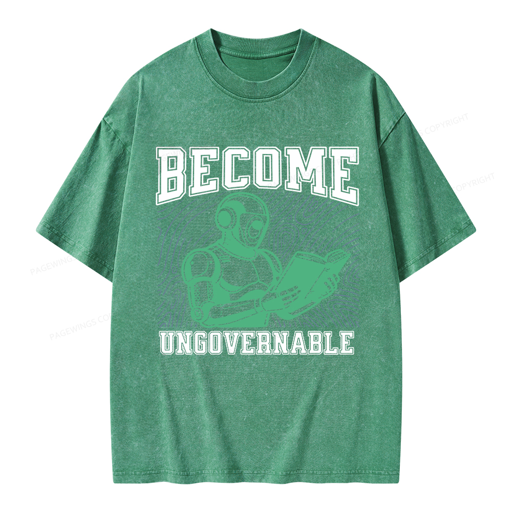Pagewings Become Ungovernable Unisex Washed T-shirt