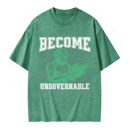 Pagewings Become Ungovernable Unisex Washed T-shirt