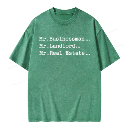 Pagewings Mr Businessman Mr Landlord Mr Real Estate Unisex Washed T-shirt