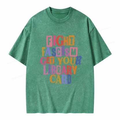Pagewings Get Your Library Card Unisex Washed T-shirt