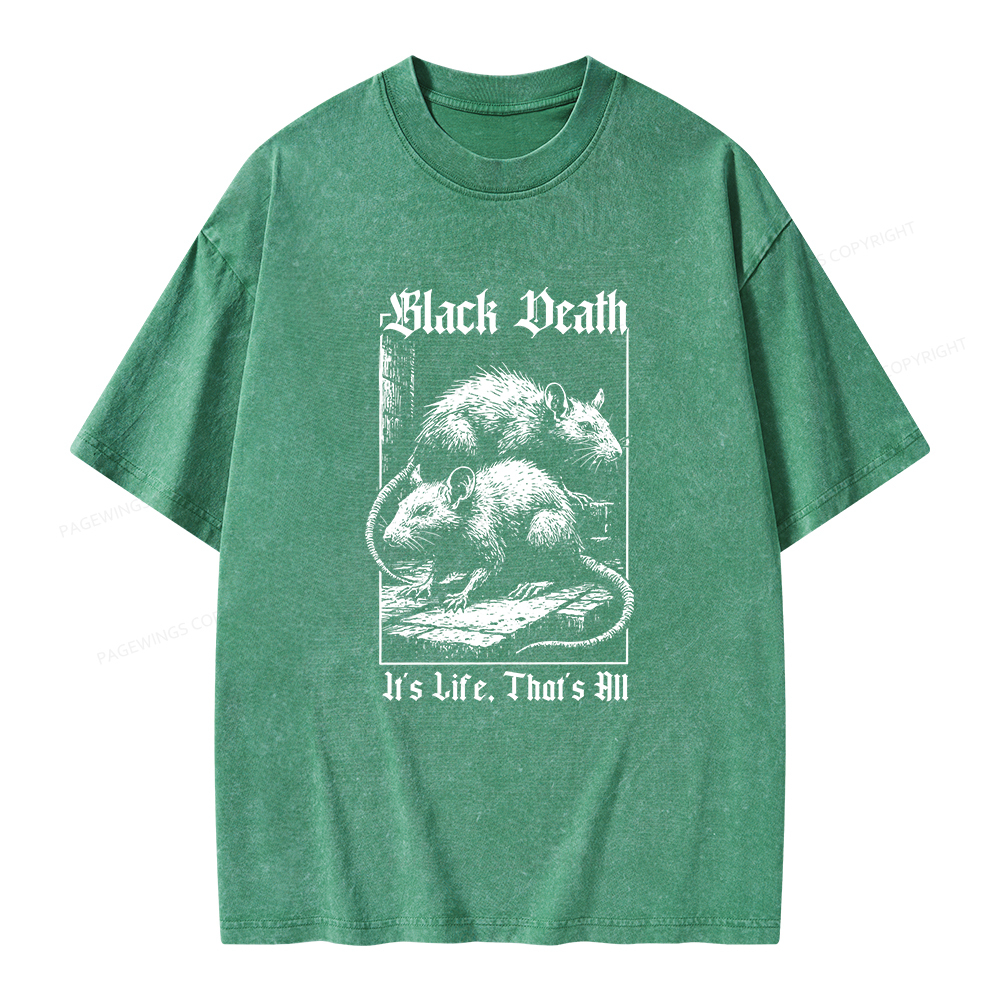 Pagewings Black Death Unisex Washed T-shirt