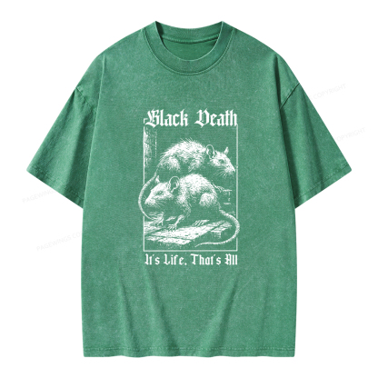 Pagewings Black Death Unisex Washed T-shirt