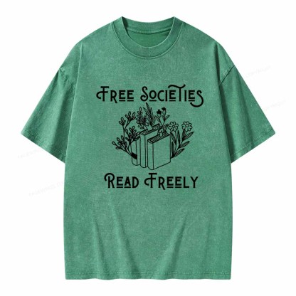 Pagewings Free Societies Read Freely Shirt Unisex Washed T-shirt