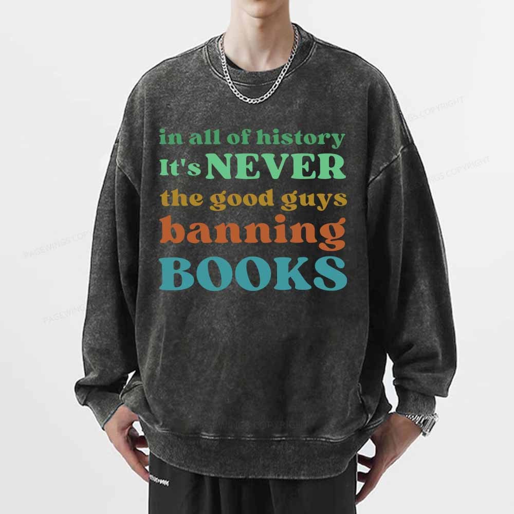 Pagewings Banned Books Shirt Unisex Washed Sweatshirt