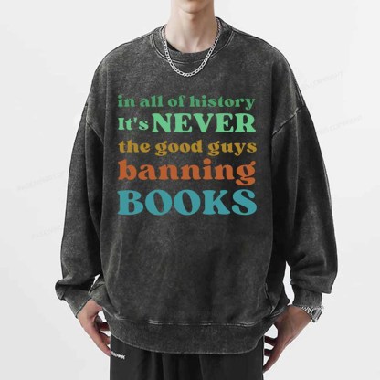 Pagewings Banned Books Shirt Unisex Washed Sweatshirt