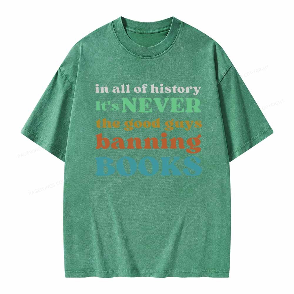 Pagewings Banned Books Shirt Unisex Washed T-shirt