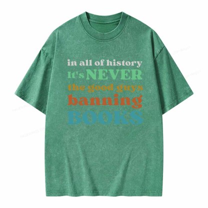Pagewings Banned Books Shirt Unisex Washed T-shirt