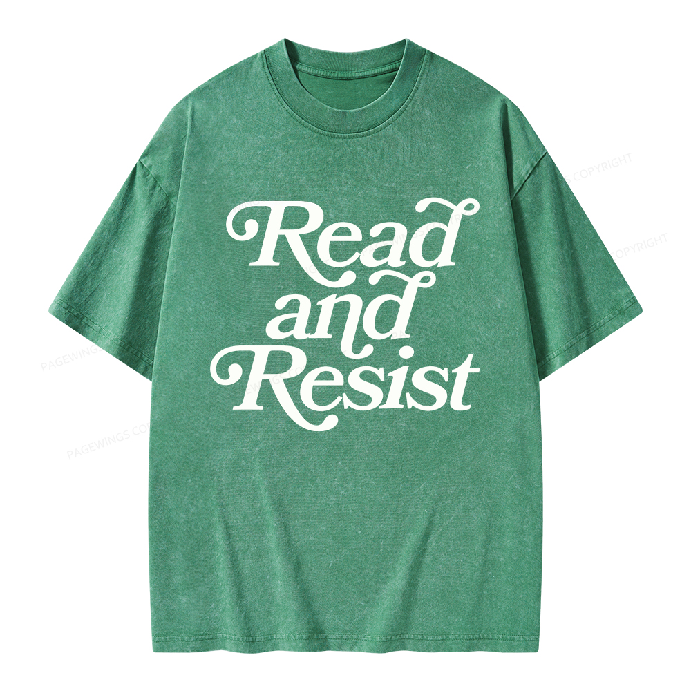 Pagewings Read and Resist  Unisex Washed T-shirt